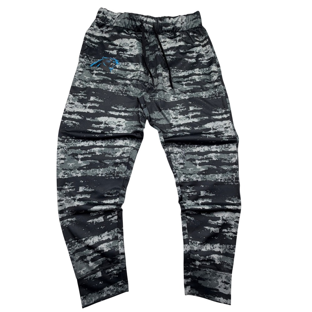 Zubaz Pants Mens L Black Carolina Panthers NFL Camo Joggers Lounge Athletic